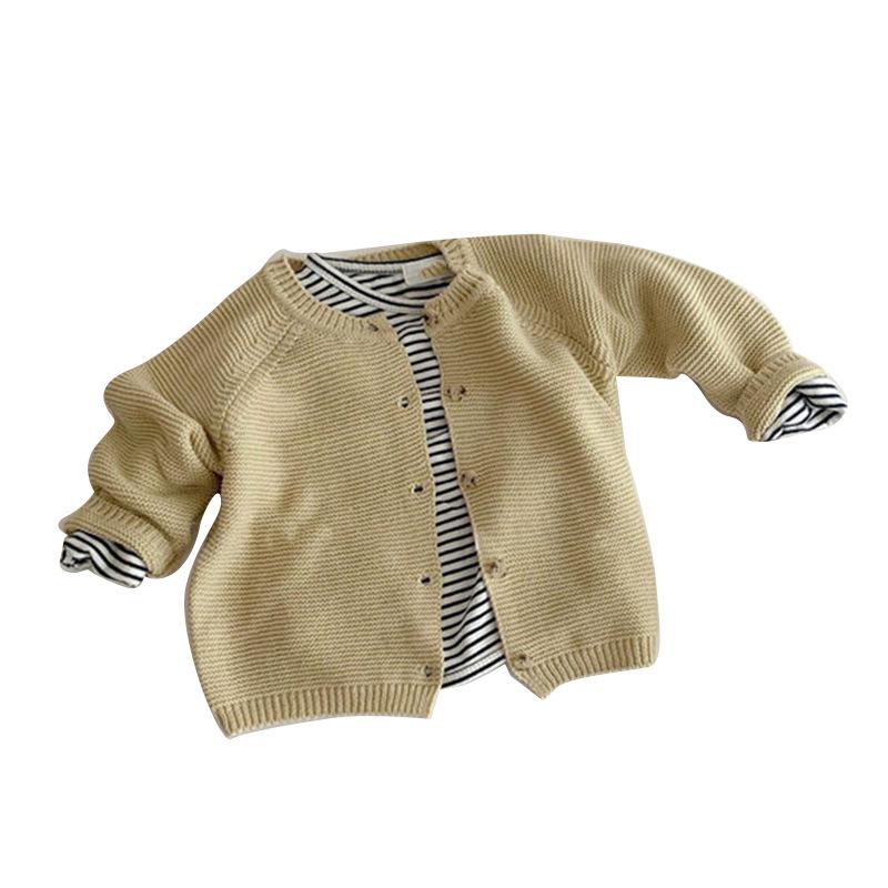 Spring & Autumn Knitted Cardigan for Kids - Boys' & Girls' Round Neck Sweater for Infants & Toddlers