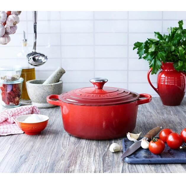 Чугунная жаровня Le Creuset Signature круглая 24 см вишнево-красная 4,2 л (21177240602430)