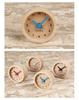 KATOMOKU Muku Mini Clock km-26BL, Round, Blue, Wooden Table Clock, 85 X 85 X 46 Mm
