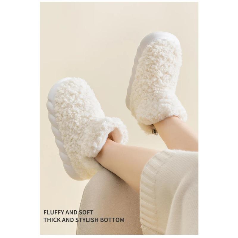 Меховые тапочки для женского домашнего использования осенью и зимой, плюшевые для дома с теплыми пятками для ношения на открытом воздухе