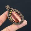 Red River Jasper Gemstone Pure Copper Wire Wrapped Handmade Pendant Jewelry