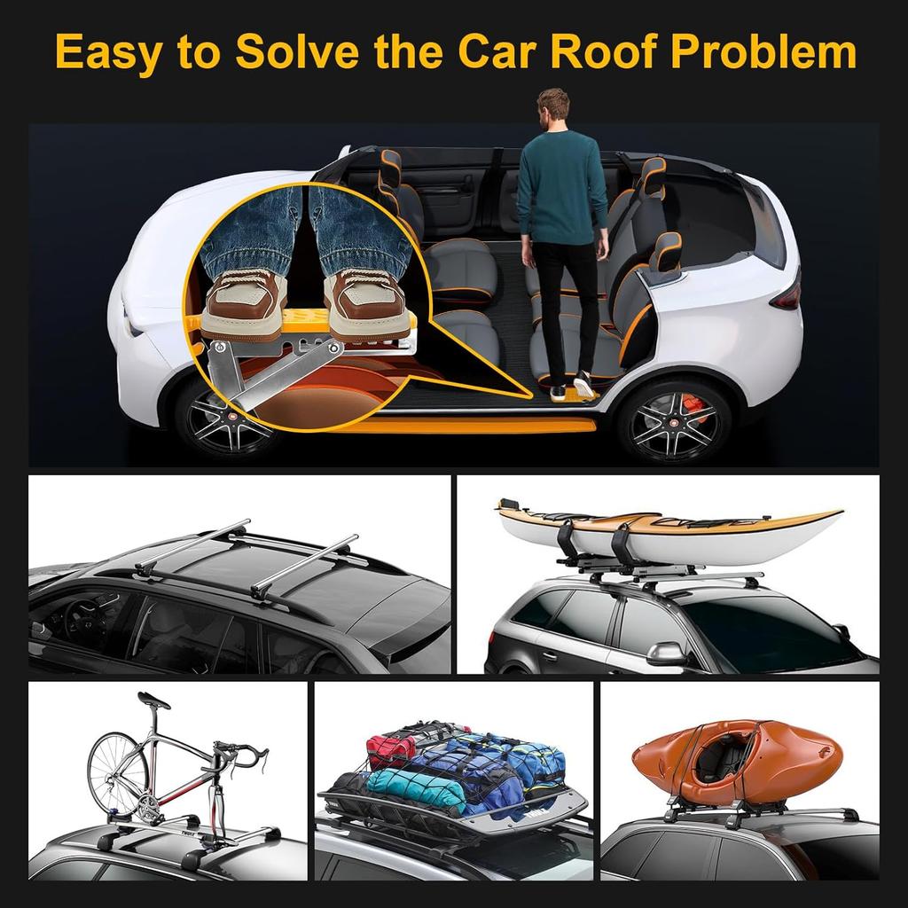 Universal Car Door Step SUV Truck Foldable Door Latch Step with Adjustable Angle for Car Roof Access