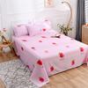 Bed Sheet Polyester Cotton Printed Fitted Sheet Bedding Flat Sheet Soft Breathable Bed Linens (No Pillowcases )
