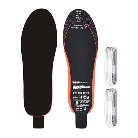 1 пара зимних электрических стелек с подогревом 3000 мАч, перезаряжаемые, 3 настройки температуры, управление через приложение