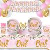Pink Princess Style My 1St Birthday Party Supplies Paper Plates Paper Cups Paper Tissue Girls Birthday Party Ornaments