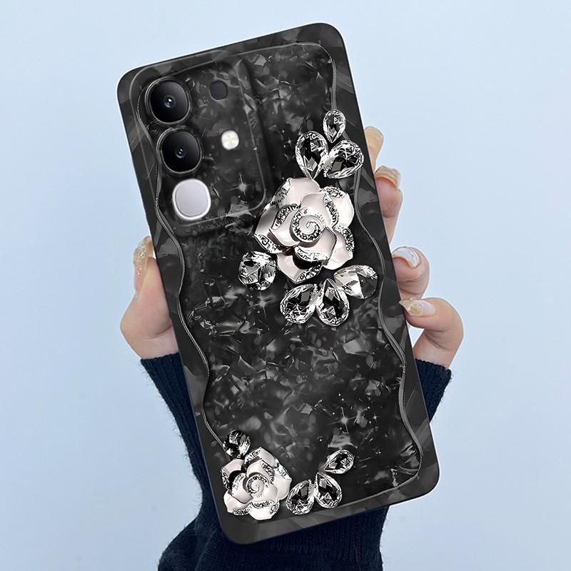 Чехол для телефона Vivo Y29 4G Модный Минимализм Масляная Живопись Цветок Мягкий Жидкий Силикон Задняя Крышка Для Vivo Y 29 4G Fundas