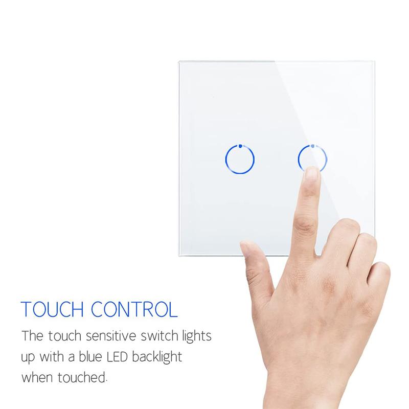 Bningoelec 2023 Best Selling Cheap Smart Light Switch Alexa Wifi Tuya 2gang Smart Home Wall Mechanical Touch Switch