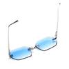 Ruiao Sunglasses Men Brand Designer Fashion Rimless Sun Glasses Shades Diamond Cut Lens Ladies Frameless Metal Eye Glasses