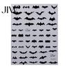 Funny Expression Nail Decals Halloween Art Stickers, 3D Embossed Skeleton Hand Pumpkin Bat Retro Black Stickers Decals, Self-Adhesive Manicure