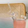 Creative Heat-Resistant Transparent Glass Straw Milk Tea Juice Reusable Glass Twist Straws Bending Long Stem Sip Straw