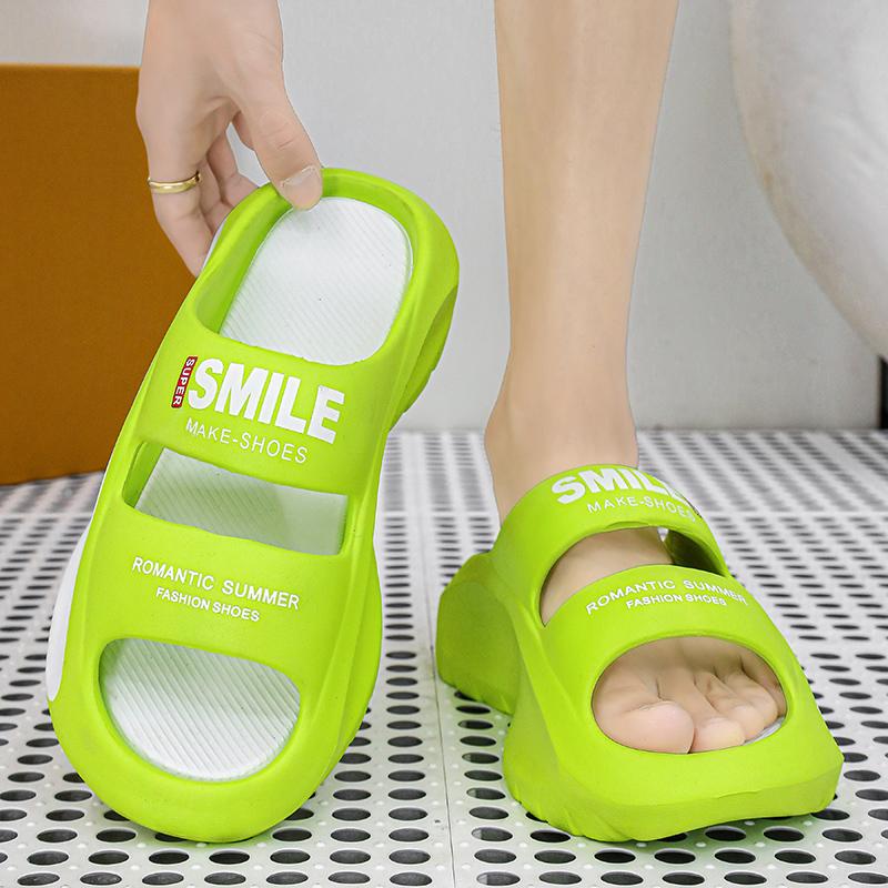 TUINANLE Парные тапочки на толстой подошве 5 см, нескользящая пляжная обувь на платформе, женские мужские тапочки из ЭВА с буквенным принтом