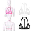 Woman's Lace Sheer Hollow Out Bra Lingerie Unlined Wireless Triangle Bralette Crop Top