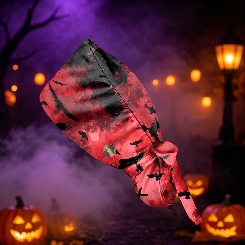 Женский Halloween-ный Принт Повязка на Хвост для Работы Душа Обертка для Волос