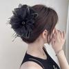 2024 Peony Feather Tassel Hairpin: Fluffy Hair Volume Boost Shark Clip
