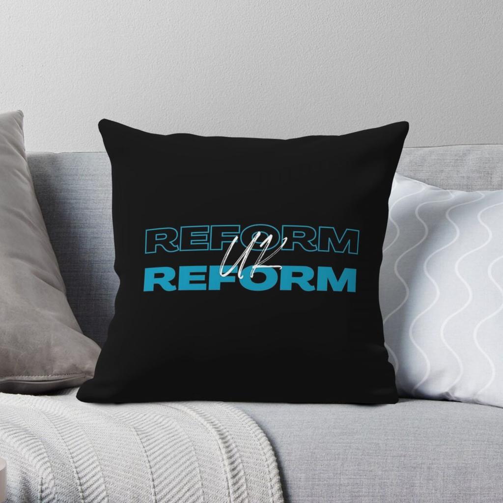 Uk Reform Party Square Pillowcase Polyester Linen Velvet Creative Zip Decor Pillow Case Room Cushion Cover
