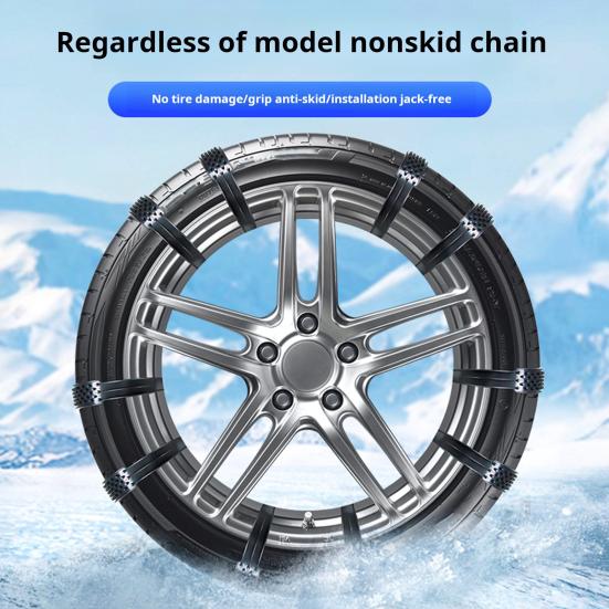 1/10Pcs Tire Snow Chains Anti-Slip Tire Chain Universal Car Snow Chains for SUVs Trucks Emergency Adjustable Snow Chains for Rain Snow Sand Mud