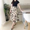 Butterfly Embroidery Women Chiffon Skirt Mid-length A-line Skirt Plus Size Fairy Skirt Summer Ruffled Elastic Waist Sandy Beach Vacation Daily