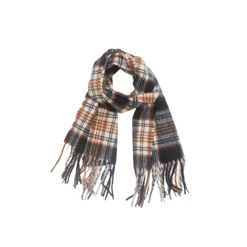 New autumn and winter high-end new widened and thickened plaid imitation cashmere scarf, scarf, warm shawl