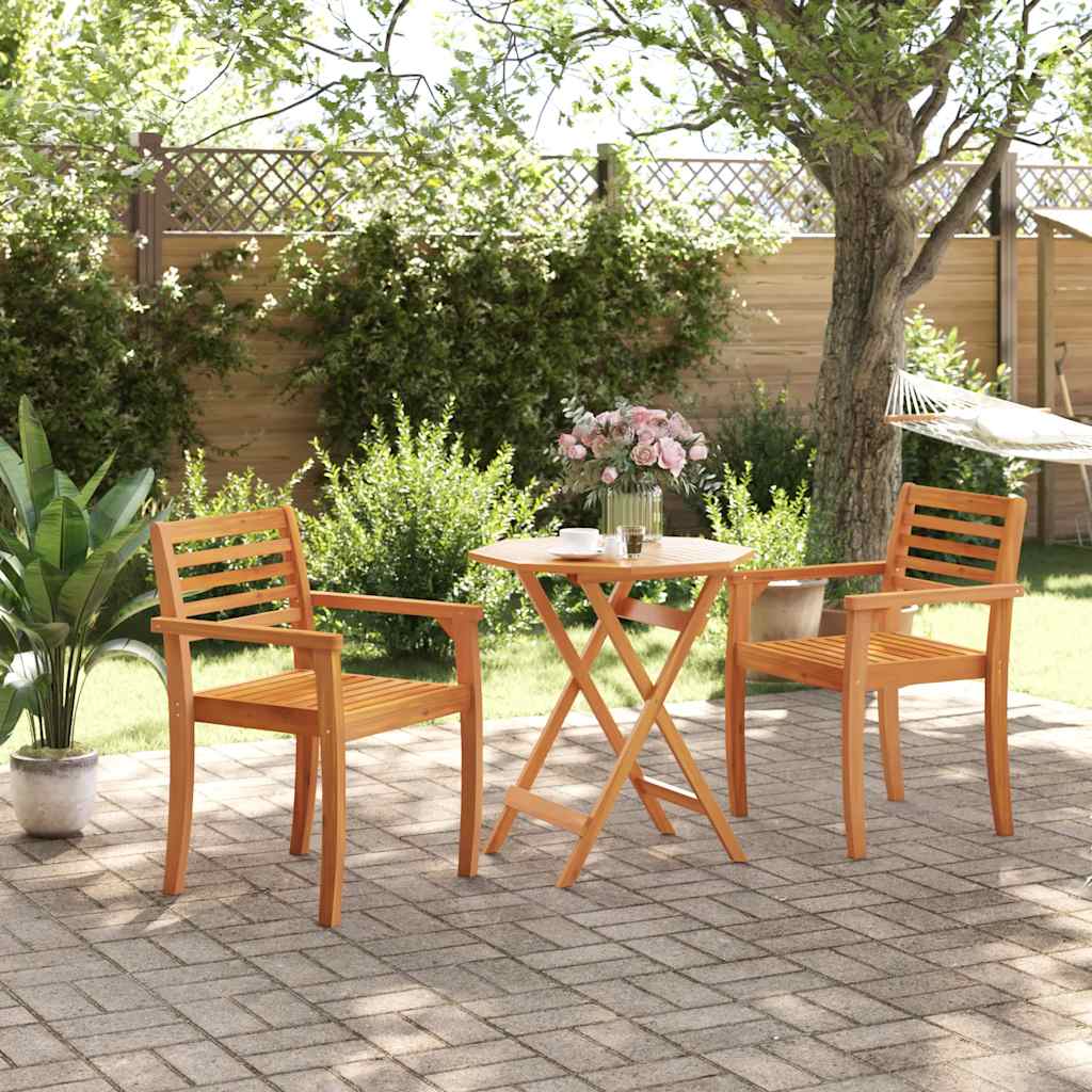 Folding Garden Table Ø70x75 cm Solid Acacia Wood
