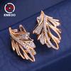 Clip Earrings For Women Cubic Zirconia Fashion Leaf Stud Earrings Jewelry For Wedding Party Gifts
