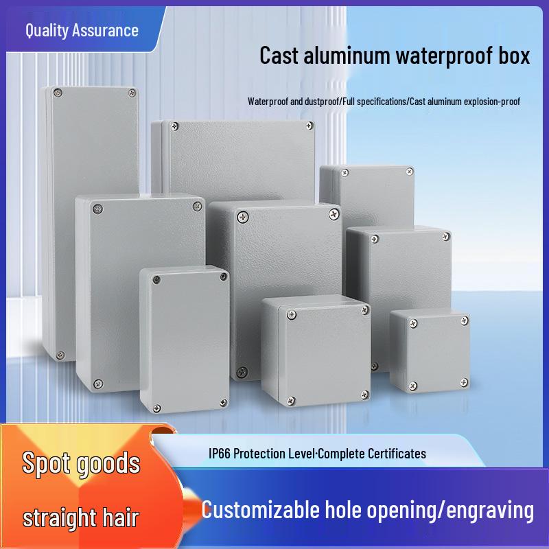 IP66 Outdoor Explosion-Proof Waterproof Aluminum Junction Box with Customizable Terminal Button Holes