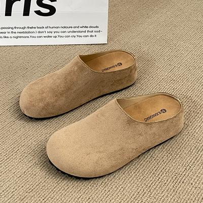 Модные мюли из замши CRLAYDK для женщин, обувь с внутренней высотой, увеличивающей рост, с поддержкой свода стопы, стелька, слипоны, повседневные удобные тапочки