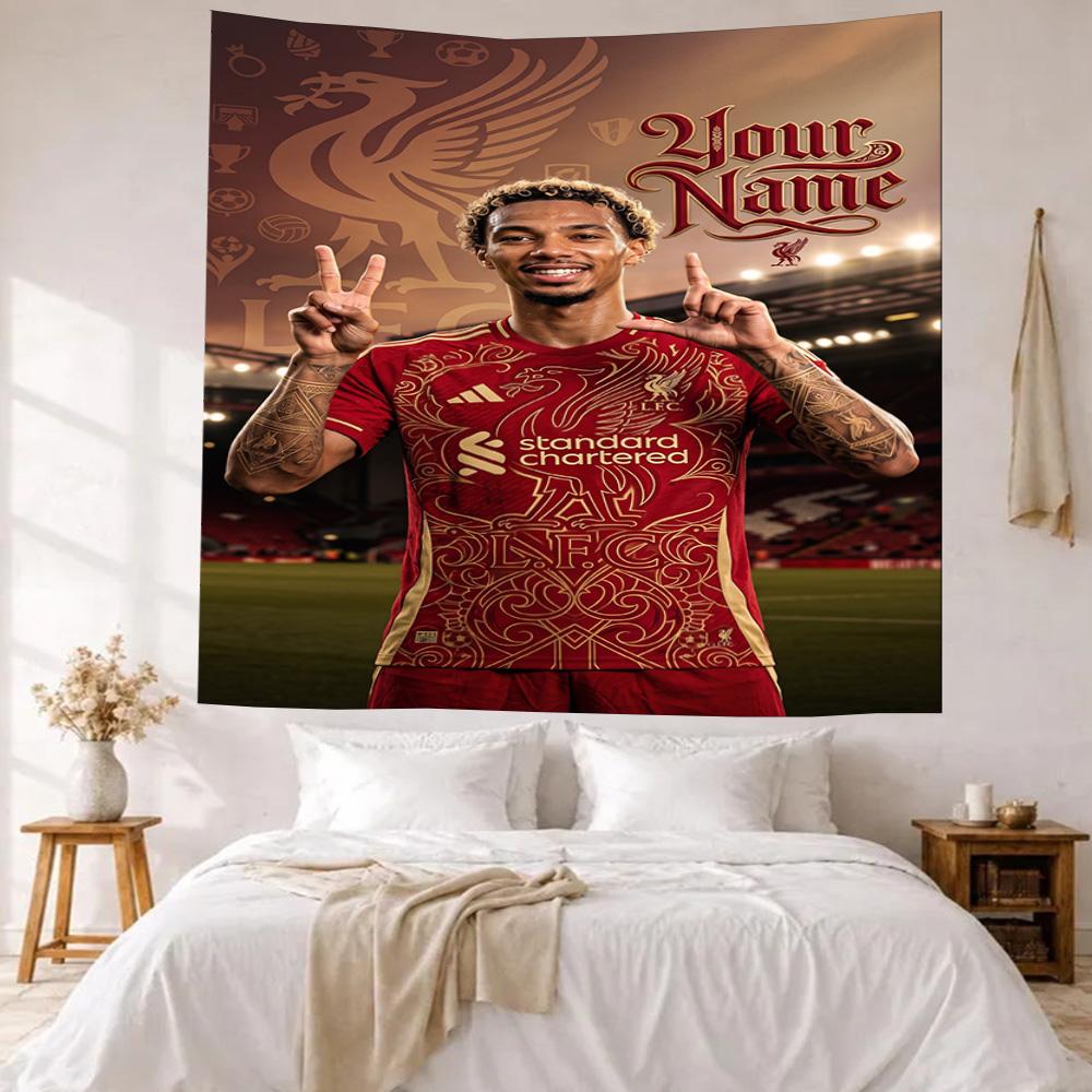 Liverpool Team Custom Your Name Wall Decor Tapestry Art For Pet Memorial Birthdaywedding Party Backdrop Family Gift