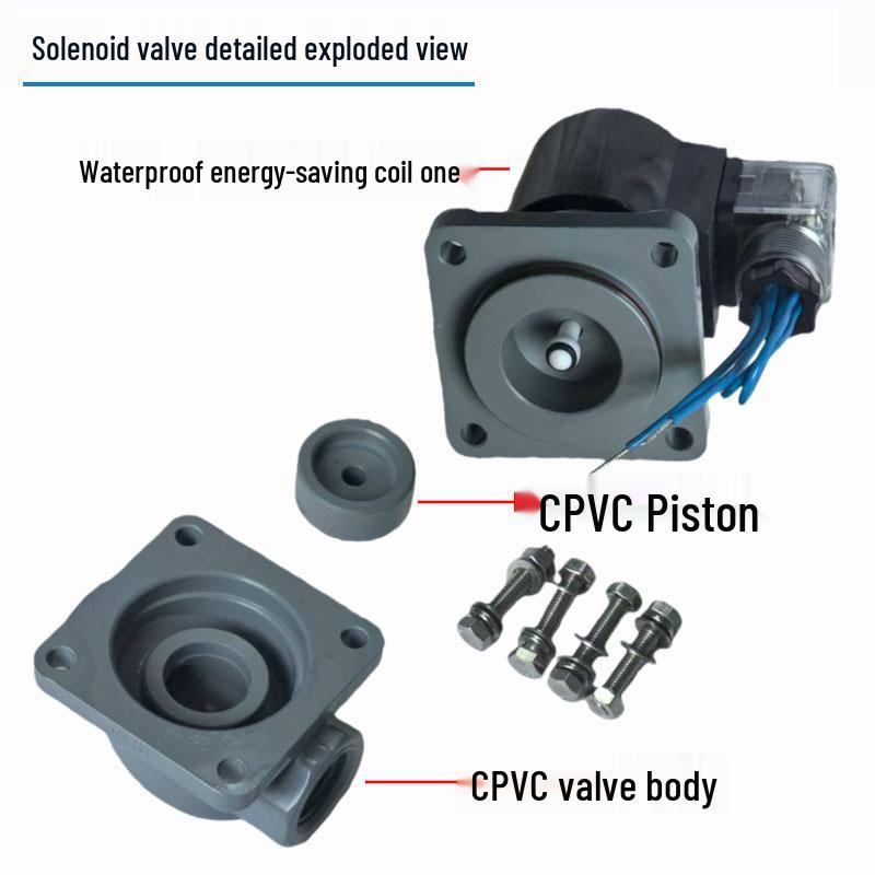 CXFY Energy-Saving Waterproof CPVC Solenoid Valve for Strong Acid and Sulfuric Acid in Chemical Industry