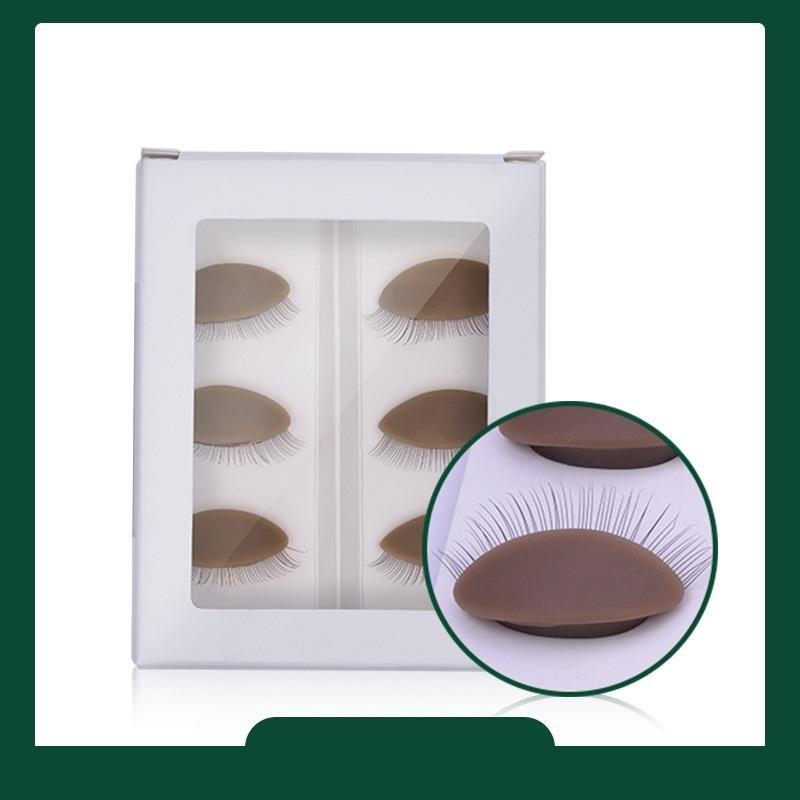 3 Pairs Replacement Silicone Removable Eyelids False Eye Model For Eyelash Extension Practice Training Mannequin Head