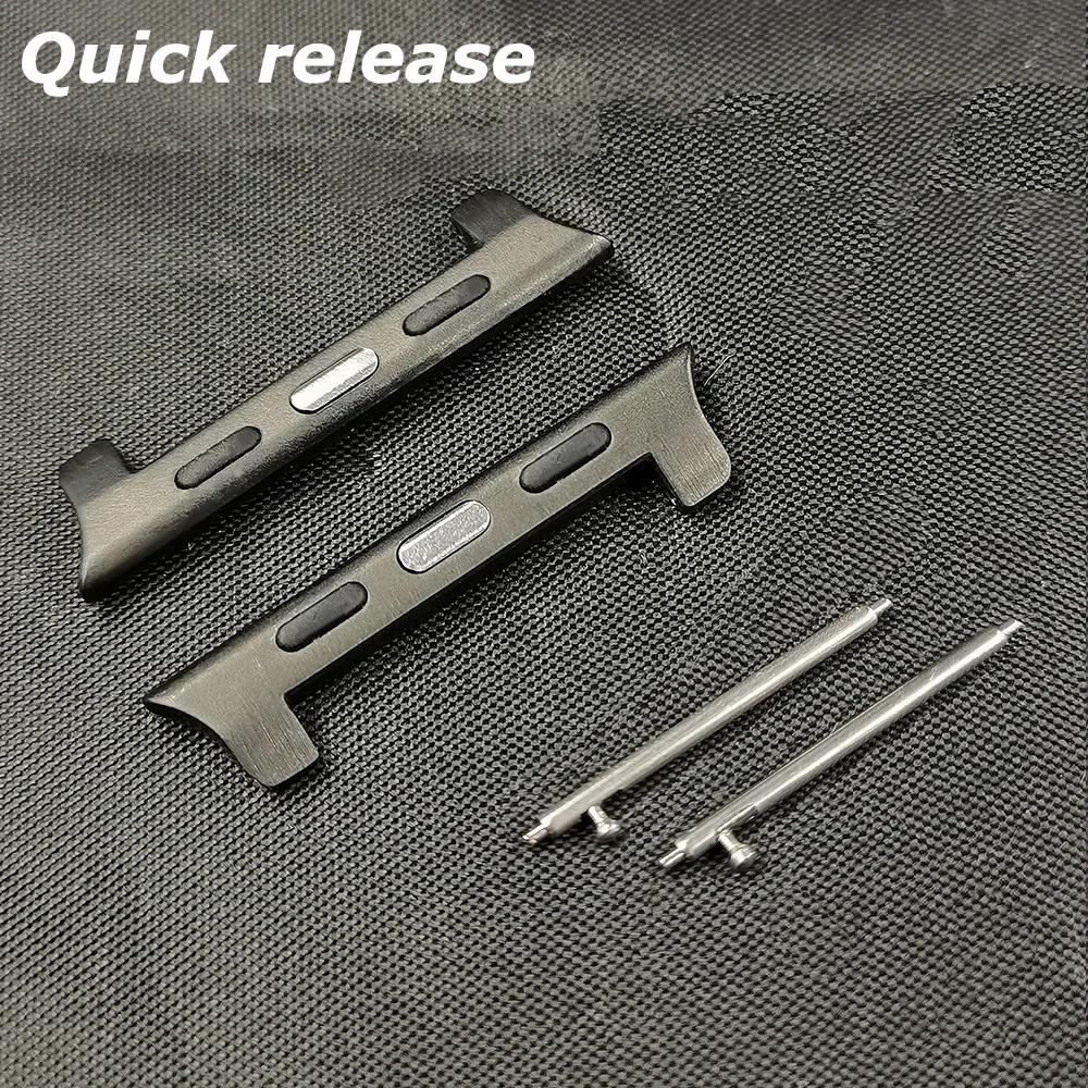 Luxury Titanium Adapter Connector For Apple Watch Ultra 49mm 8 7 6 5 4 Band 42mm 44mm for iwatch series 8 45mm Strap accessories