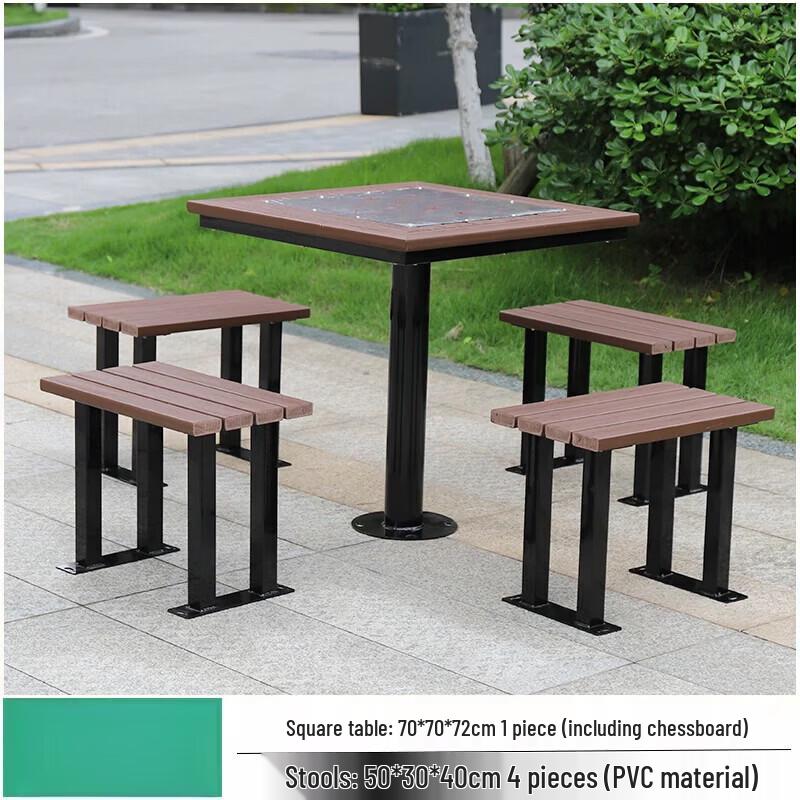 JINGGENG Outdoor Commercial Wooden Chess Table and Chair Set