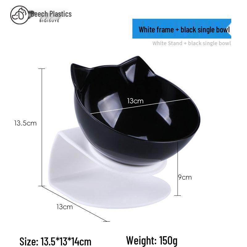 Эргономичная приподнятая миска для питомца с наклонным прозрачным дизайном в виде кошачьей головы