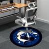 1PC Moon Cat Office Round Area Rug, Indoor Mat Suitable For Office, Under Office Chairs Bedroom Living Room Home Decor, Room Deco 206