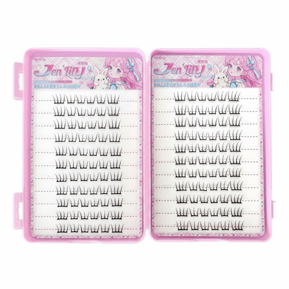 24 Rows 8-13mm Length False Eyelashes Easy to Wear DIY Lash Extension Kit Makeup Enhancement