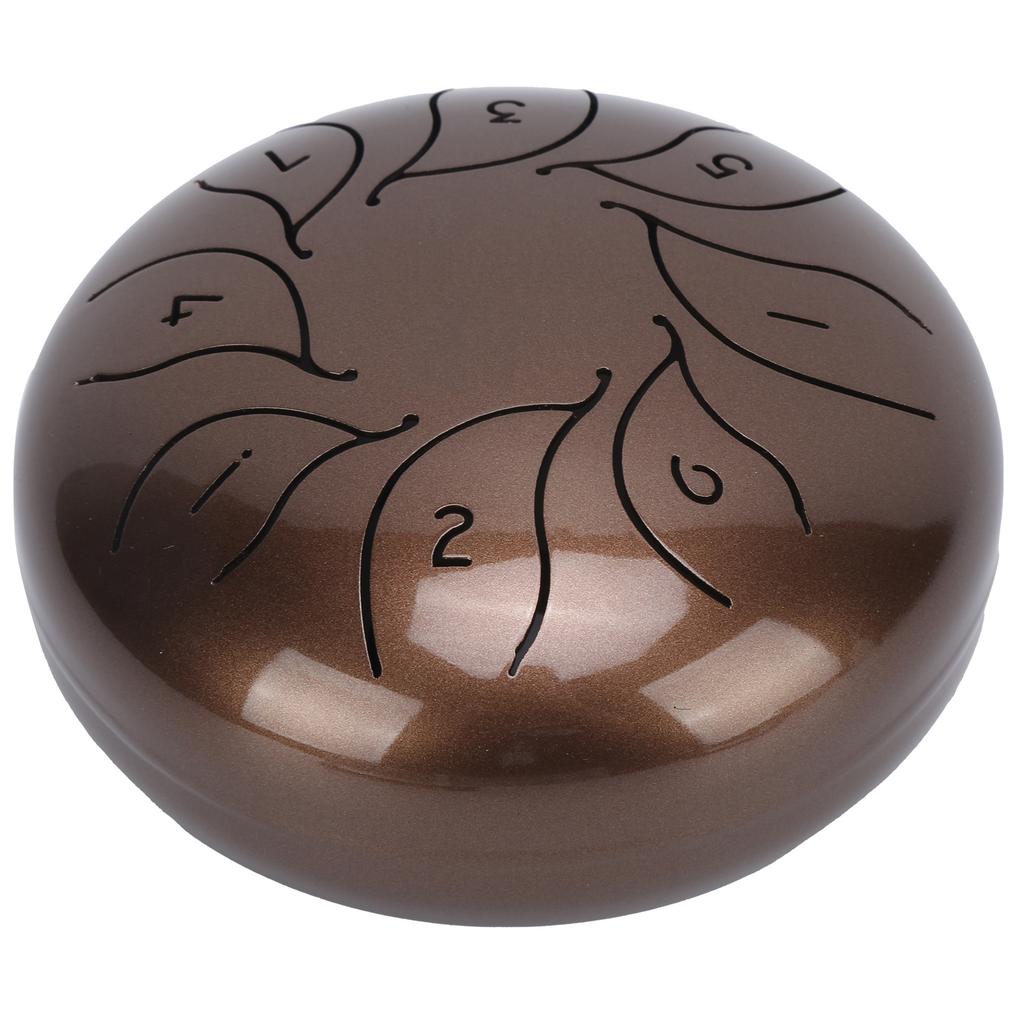 Tongue Drum Metal Pan Tank Handpan 5.5in Percussion Instrument Portable Set Kit with Mallet