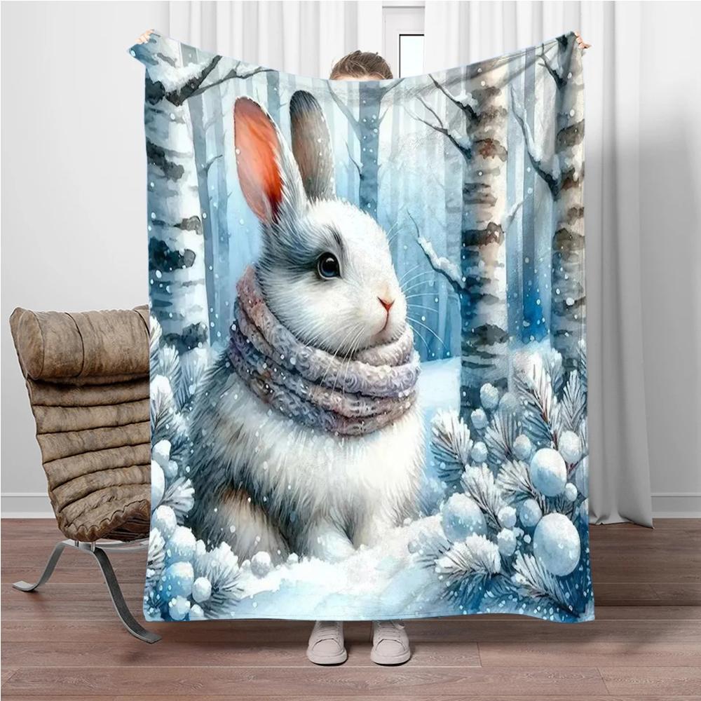 Cartoon Animal Wolf Flannel Throw Blanket Home Sofa Lunch Break Blankets for Bed Children Student Blanket Nap Cover Kids Gift