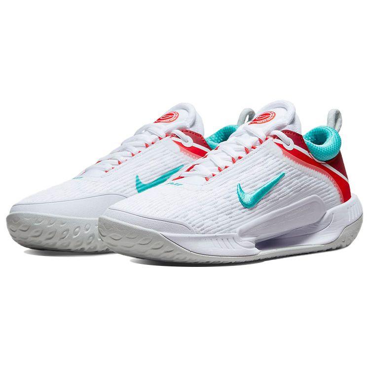 Nike Court Zoom NXT White Habanero Red Teal Women Sneakers Light-Silver Washed-Teal DH0222-136