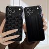 Темная геометрическая текстура Для iPhone 17 Pro Max 16 E 15 Plus 14 Pro 13 12mini 11 Air XS Max 5 6 7 8Plus SE Черный Стеклянный Чехол для Телефона