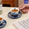 SOLECASA 100 мл Набор кофейной чашки и блюдца Элегантная керамическая кофейная кружка в стиле ретро с цветочным узором Чашка и блюдце для послеобеденного чая Набор чайной посуды