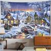 Снежная рождественская елка, гобелен, настенный домашний пейзаж, подарки Санта-Клауса, спальня, гостиная, домашний декор
