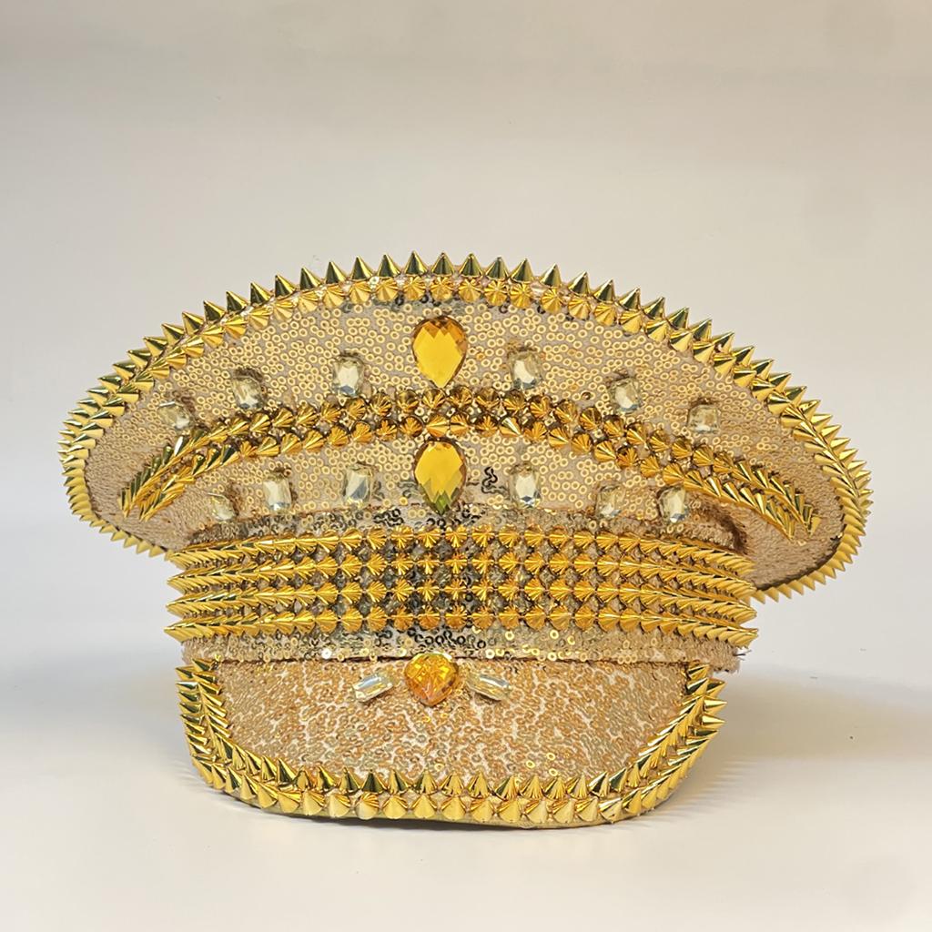 Женская и мужская кепка в стиле стимпанк в стиле милитари, кепка капитана с шипами для леди, сержантская шляпа, шляпа для девичника, праздничная шляпа на день рождения, шляпа