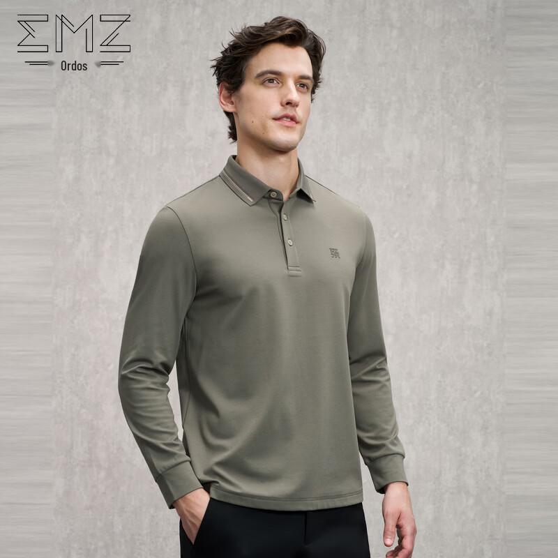 Мужская рубашка-поло EMZ Ordos с длинным рукавом в стиле business casual