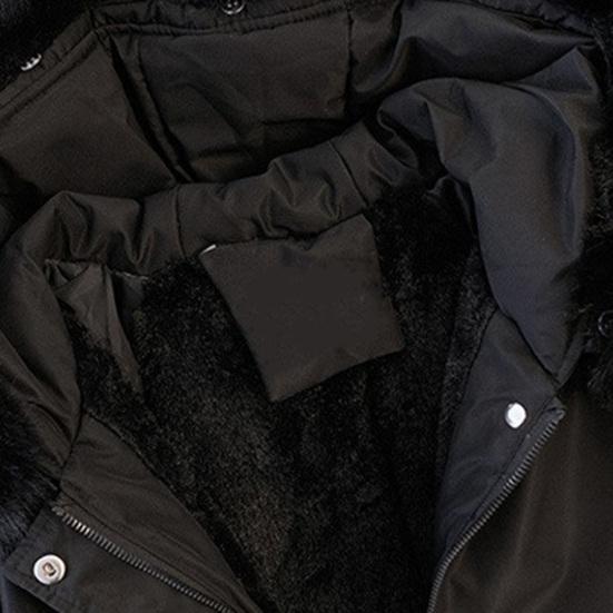 Women's Thicken Fleece Lined Drawstring Parka Windproof Warm Puffer Coat Faux Fur Hooded Down Jacket Winter Outerwear