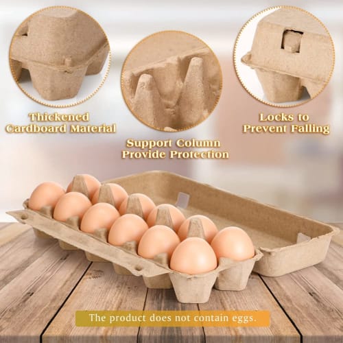 Gkikirty 20pcs Cardboard Egg Cartons, Blank Paper Pulp Egg Cartons, 1 Dozen Egg Pack Containers, Empty Egg Trays, Pulp Egg Holders
