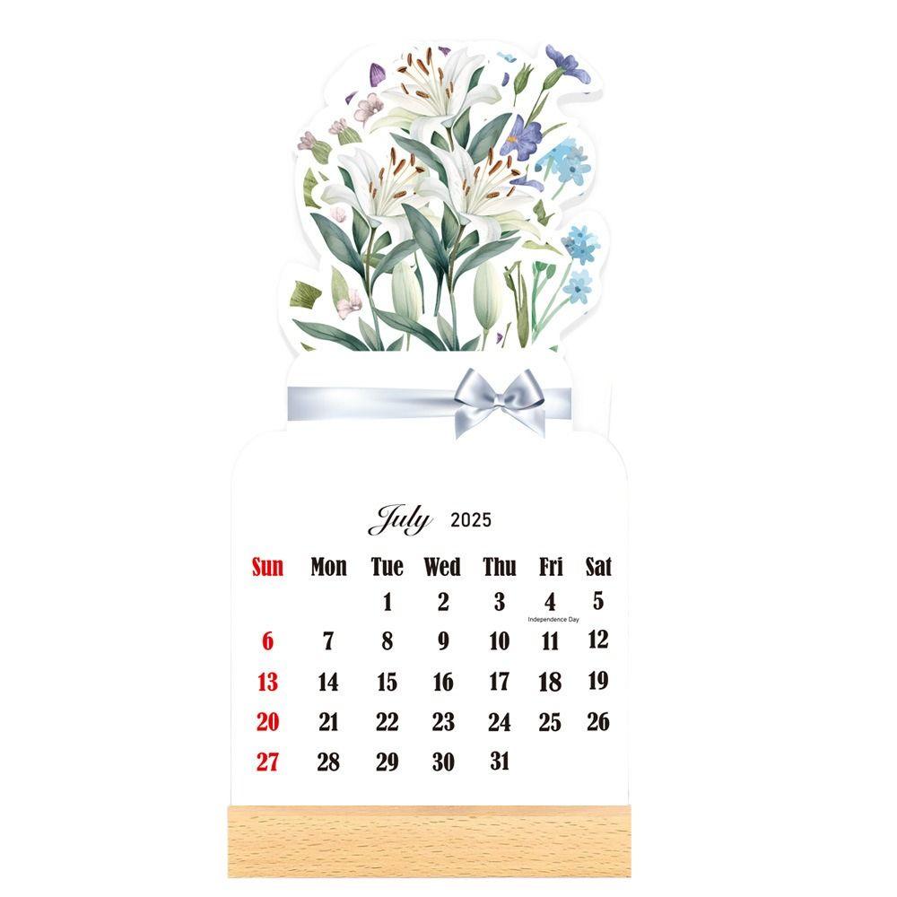 Ваза в форме цветущих цветов Календарь Карточка Ежемесячный Планировщик Настольный Календарь для Дома