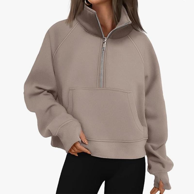Women's Plus Size Autumn and Winter Loose Jacket Zipper Long Sleeve Sweatshirt