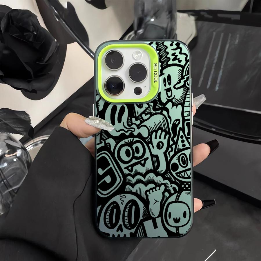 Чехол для телефона iPhone 18 15 16 Pro Max 11 13 Pro 14 Plus 12 11Pro 15Pro Max 16e Накладка Fundas Супер Крутой Черный Граффити