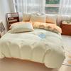 2024 A-Class Pure Cotton Bedding Set: Solid Color Duvet Cover & Bed Sheet