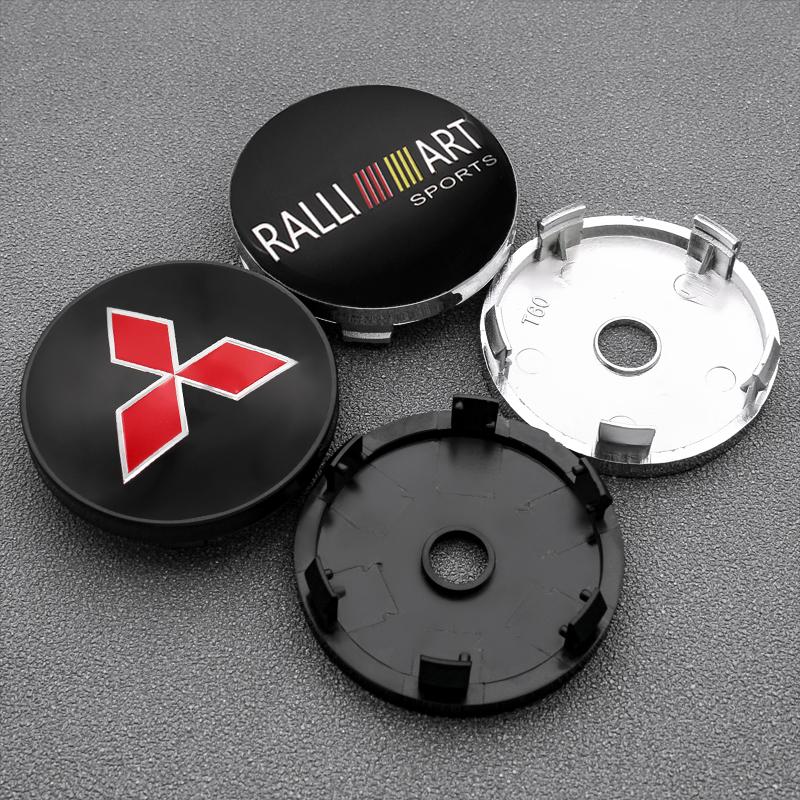 4 шт. Для Mitsubishi Ralliart I200 Pajero Eclipse ASX Lancer 56 мм 60 мм Колпачок ступицы колеса автомобиля Крышка диска Наклейка с логотипом Аксессуары