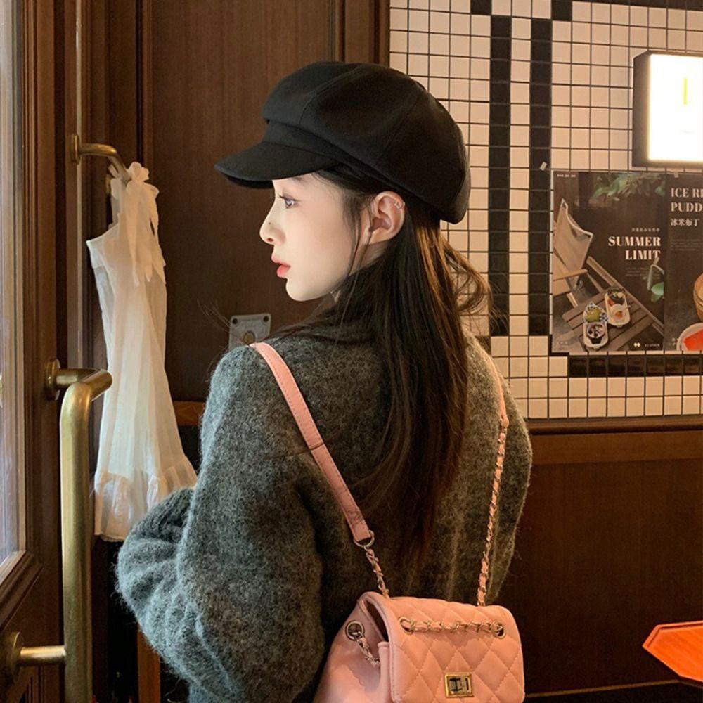 Корейский стиль Ретро Берет Шляпа Восьмиугольная Шапка Художника Мода Винтаж Кепка Газетчика Девушки